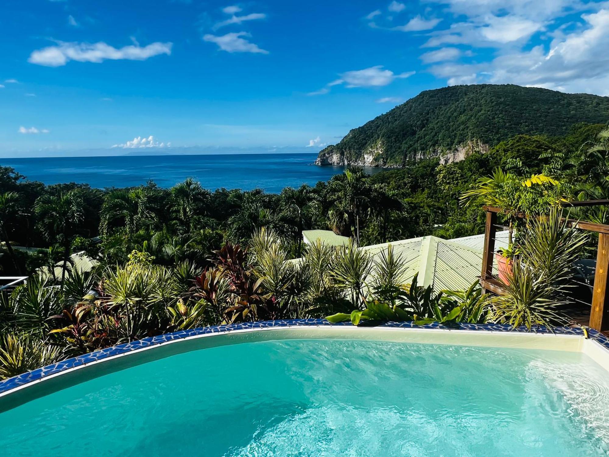 Vue Mer/3Beds/Piscine/wifi/900 mètres de la plage Deshaies Extérieur photo