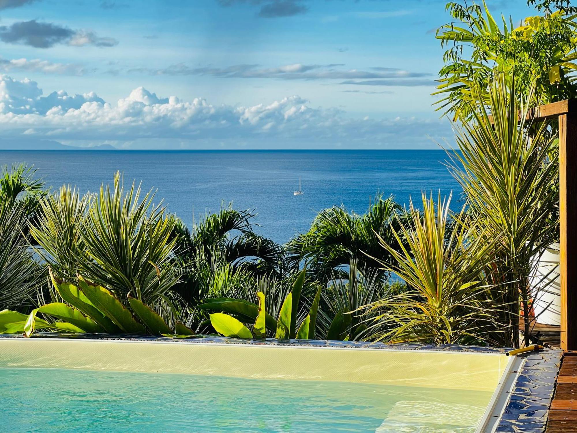 Vue Mer/3Beds/Piscine/wifi/900 mètres de la plage Deshaies Extérieur photo